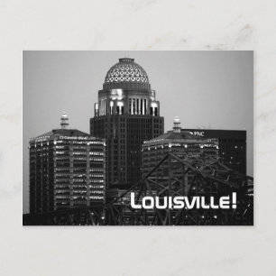 Postal Louisville, KY - Impresión en blanco y negro (post
