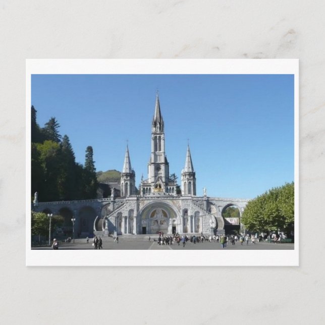 Postal Lourdes - basilica - basilique - Francia (Anverso)