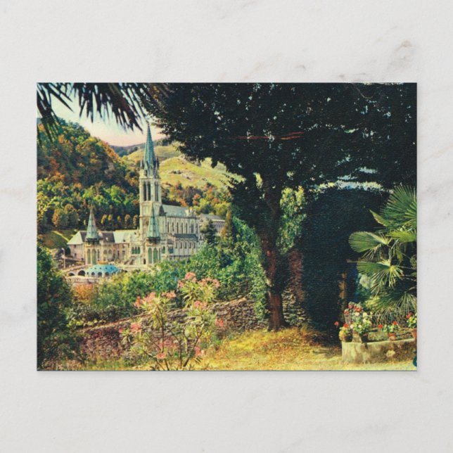 Postal Lourdes, Iglesia del Rosario (Anverso)