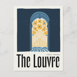 Postal Louvre París Francia arte abstracto de viaje flora