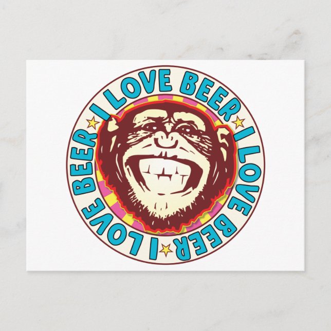Postal Love Beer Monkey (Anverso)