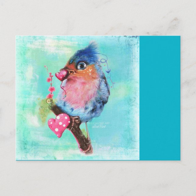 Postal "Love Bird" ©Sheena Pike (Anverso)
