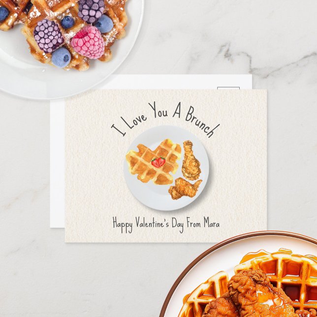 Postal Love Brunch Chicken & Waffle Valentine (Subido por el creador)