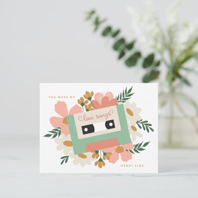 Postal Love Cassette Valentine (Anverso de pie)