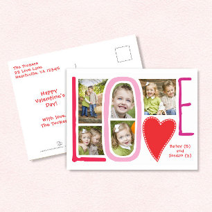 Postal LOVE Collage de fotos San Valentín
