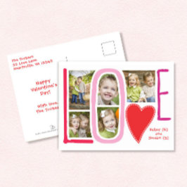 Postal LOVE Collage de fotos San Valentín