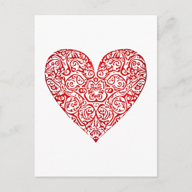 Postal Love Doodle Heart Abstract Art, No 02 (Anverso)