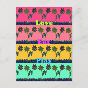 Postal Love Eat Play Art Print