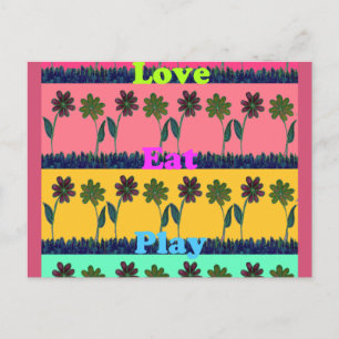 Postal Love Eat Play Art Print
