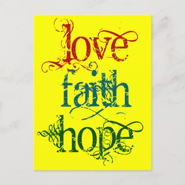 POSTAL LOVE FAITH HOPE (Anverso)