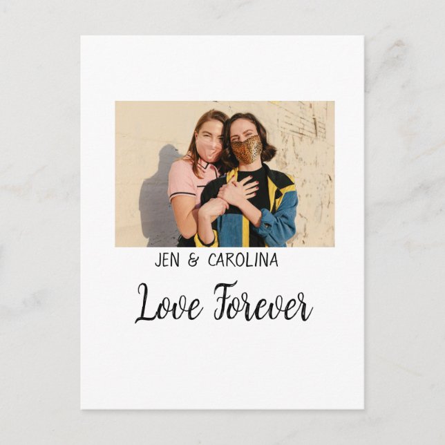 Postal Love Forever LGbtq pareja orgullo agregar nombre d (Anverso)