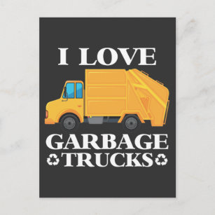 Postal Love Garbage Truck niños chicas de los camiones