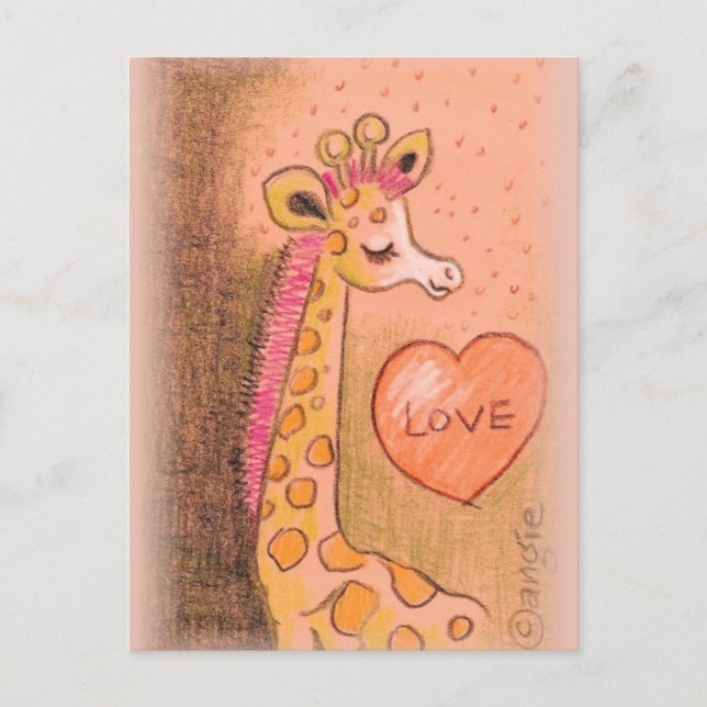 Postal love Giraffe (Anverso)