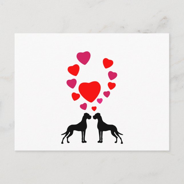 Postal Love Great Dane Couple (Anverso)