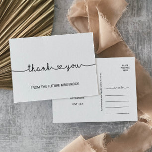 Postal Love Hearts Simple Bridal Shower Boda Gracias