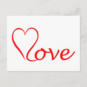 Postal Love Herz auf weißem Hintergrund