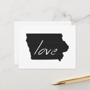 Postal Love Iowa Shaped Hawkeye Black Chalkboard Iowan