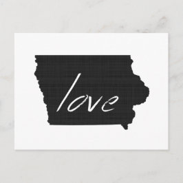 Postal Love Iowa Shaped Hawkeye Black Chalkboard Iowan
