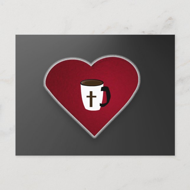 Postal Love is Christ and Coffee :  Postcard  by J.H.T. (Anverso)