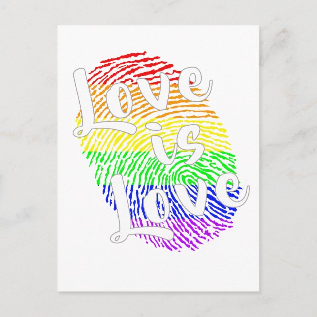 Postal Love is Love  | LGBTQ+ Pride Postkarte (Anverso)