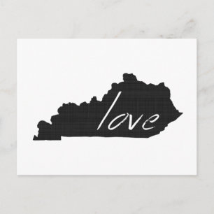 Postal Love Kentucky Map Shaped Antique Black Chalkboard