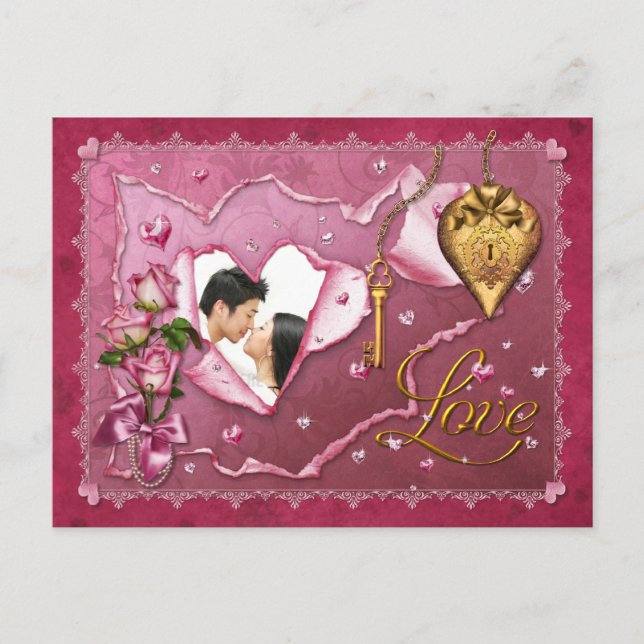 Postal Love Lace and Hearts - Personalizar (Anverso)