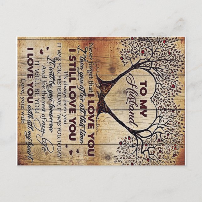Postal Love Letter To Husband | Special Gift For Man | (Anverso)