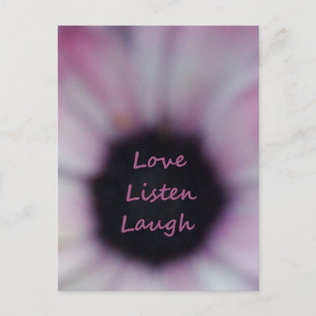 Postal Love Listen Laugh Postcard (Anverso)
