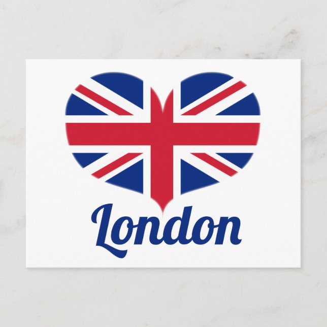 Postal Love London | Bandera del Reino Unido con forma de (Anverso)