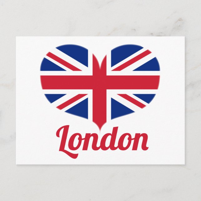 Postal Love London | Bandera del Reino Unido con forma de (Anverso)