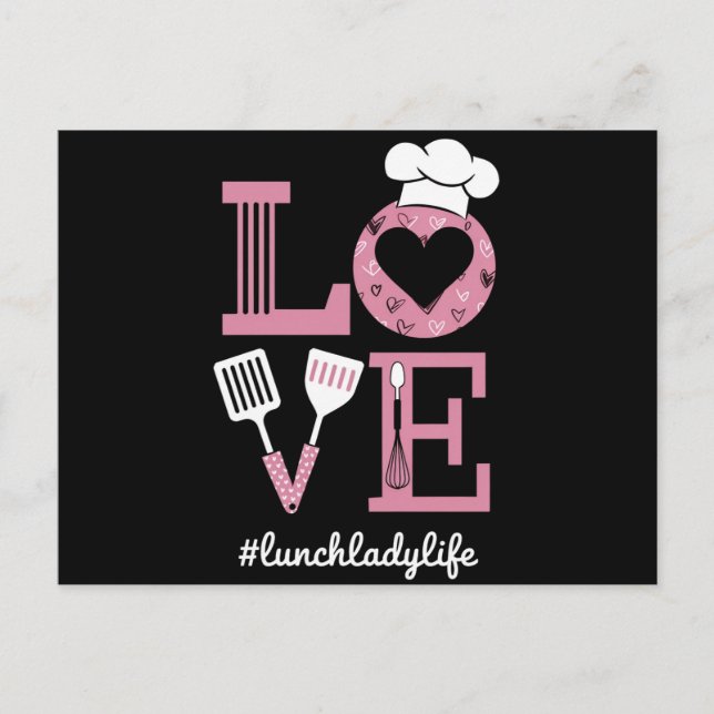 Postal Love Lunch Lady Life Divertidos regalos Día de San (Anverso)