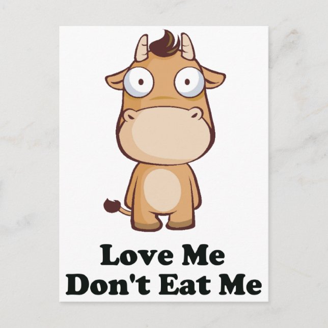 Postal Love Me t Eat Me Cow Design (Anverso)