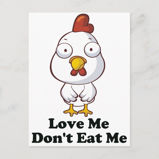 Postal Love Me t Eat Me Hen Design (Anverso)