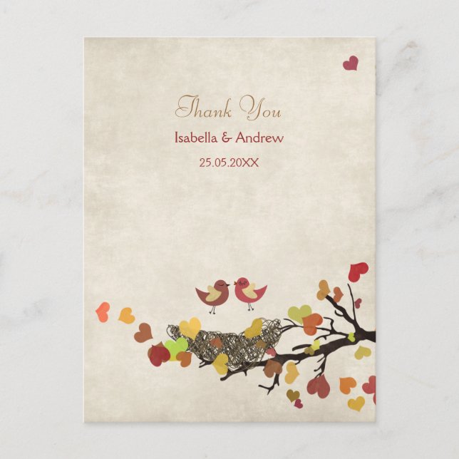Postal Love Nest Boda Gracias (Anverso)
