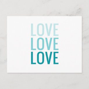 Postal LOVE Ombre Turquesa Typografía