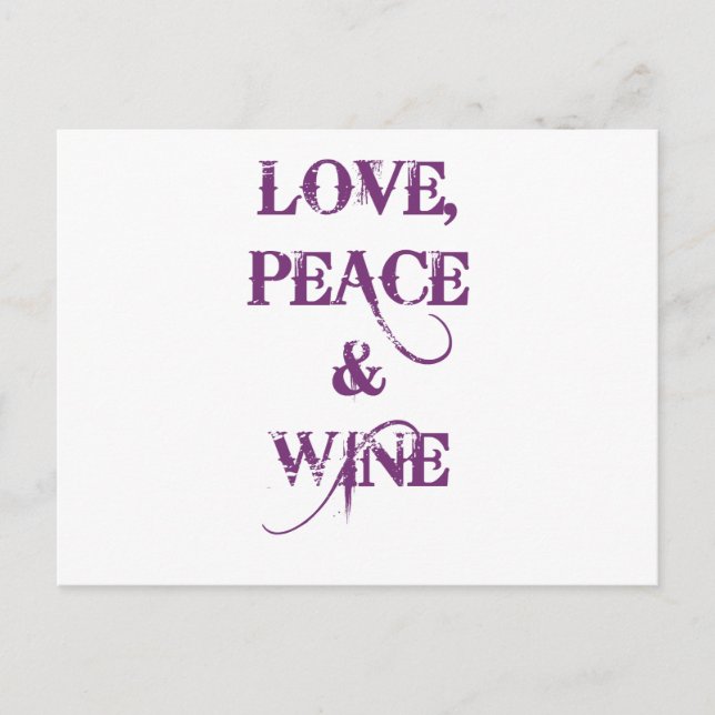Postal Love Peace Wine (Anverso)