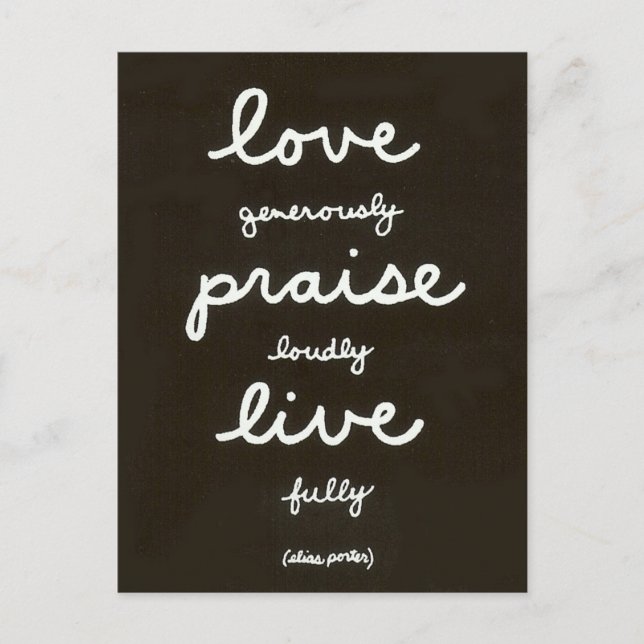 Postal Love-Praise-Live (Anverso)