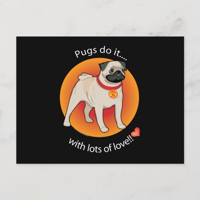 Postal Love Pug (Anverso)