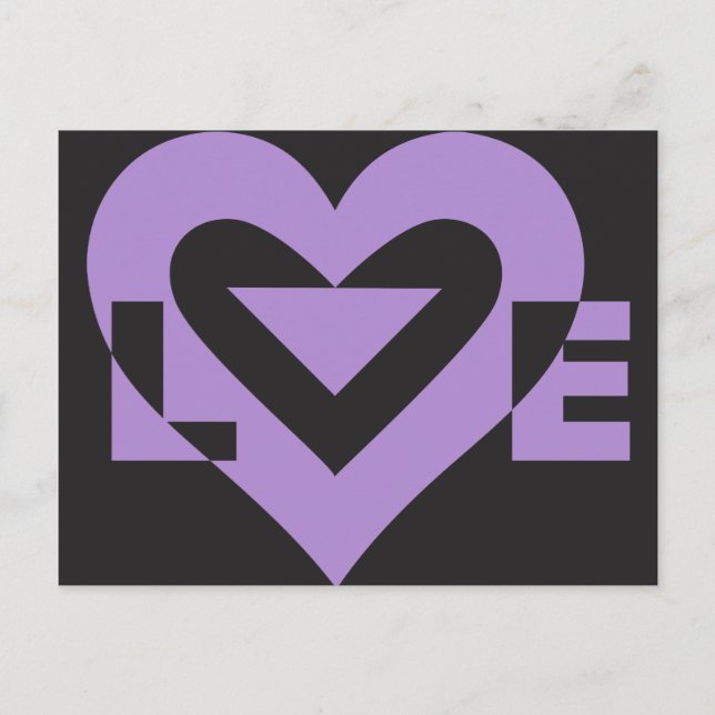 Postal Love Purple on Black (Anverso)