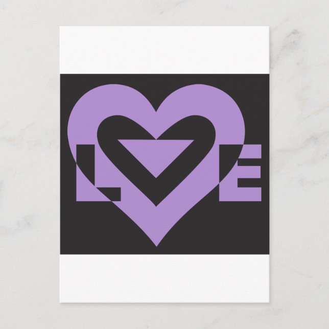 Postal Love Purple on Black (Anverso)