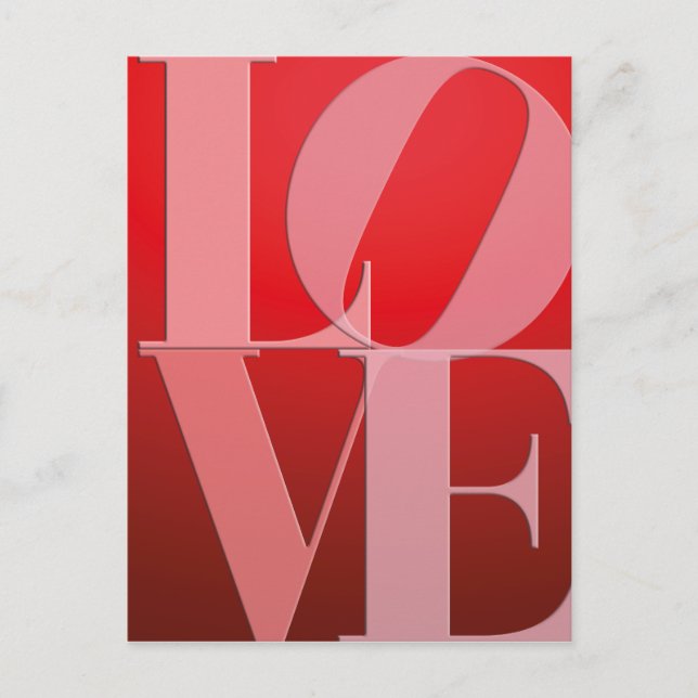 Postal Love Romance Red Pink (Anverso)