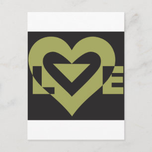 Postal Love Sage Green sobre el negro