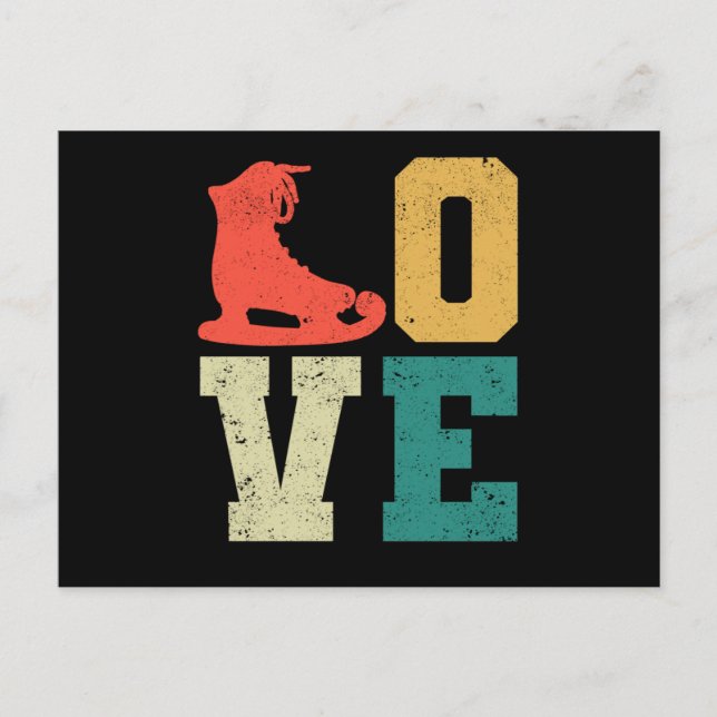 Postal Love skate team fan winter funny figure skating (Anverso)