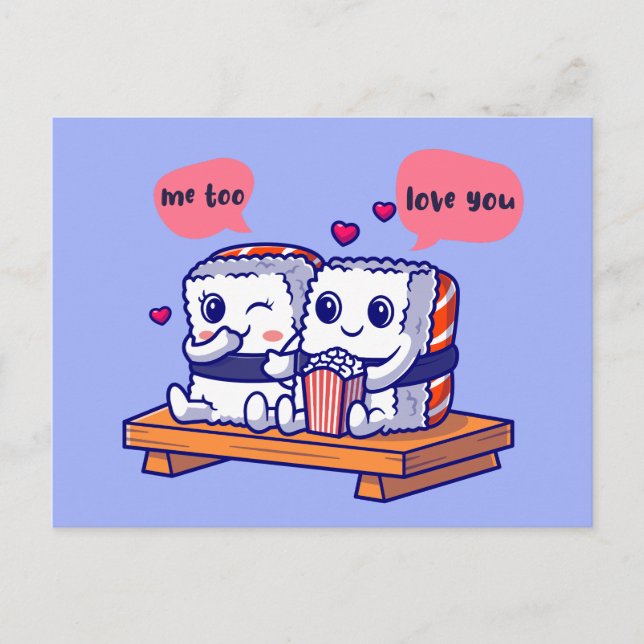 Postal Love Sushi Couple Valentcard (Anverso)