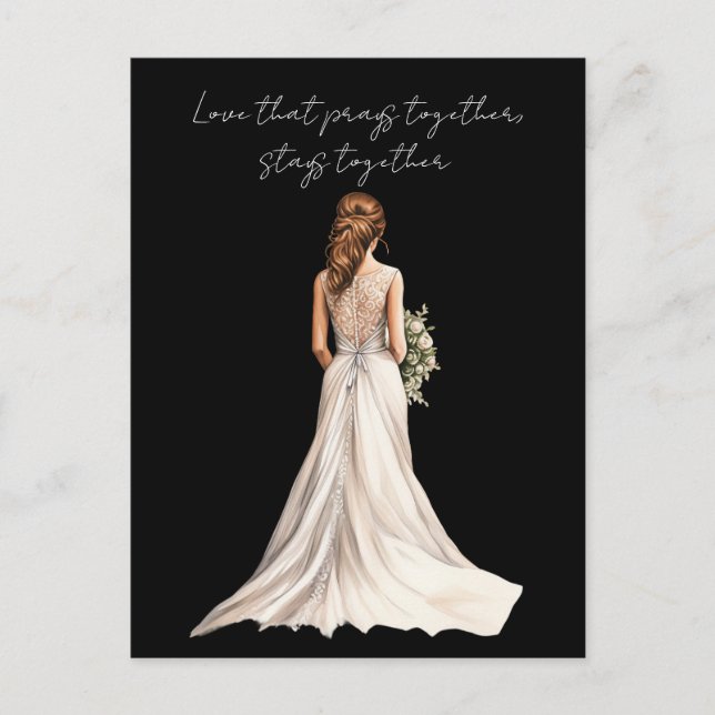 Postal Love that Prays Together Wedding Greeting Card (Anverso)