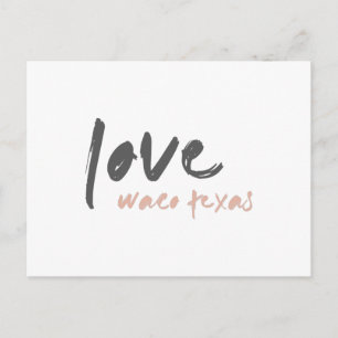 Postal Love Waco Texas   Moderna ciudad de viajes de EE.U