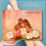 Postal Love You Gold Lips Photo Husband Romantic Birday<br><div class="desc">Celebra los mejores días de tu vida con esta hermosa tarjeta de felicitación con fotos. Elige tu foto favorita y muestra tu amor con esta divertida y moderna tarjeta de saludo I Love You. La tipografía roja de la parte de atrás es un bonito detalle extra: x o x o...</div>
