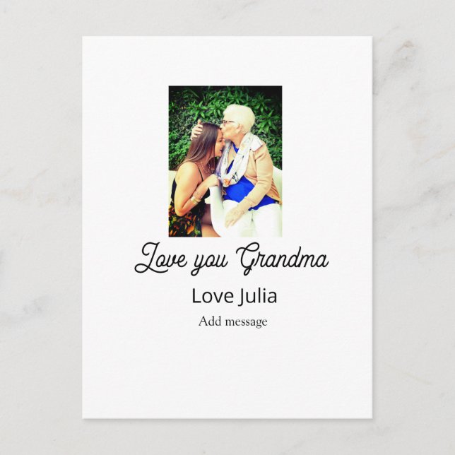 Postal Love you Grandma photo name love message grandkids (Anverso)