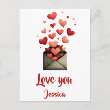 Love You Valentine Envelope Design