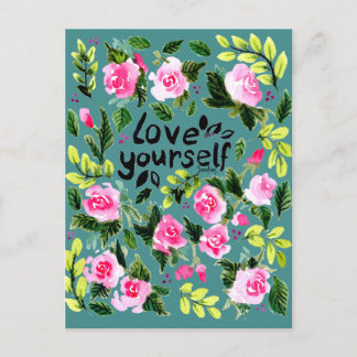 Postal Love yourself - Watercolor Quote